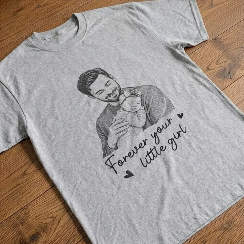 Custom Photo T-shirt, Hoodie - Personalized Father's Day Birthday Gifts For Dad, Grandpa - Family First Forever