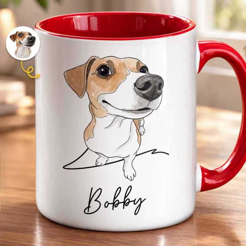 Custom Photo Accent Mug - Personalized Birthday Gifts For Dog Cat Lovers, Dog Dad And Mom, Cat Owners -  The Face Of Unpaid Emotional Labor