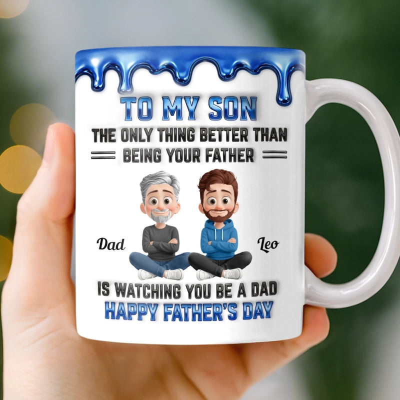 Custom 3D Inflated Effect Printed Mug - Personalized Father's day Birthday Gifts For Son, Dad, Mom - Strong Roots Strong Family