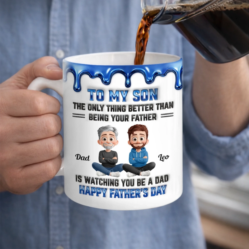 Custom 3D Inflated Effect Printed Mug - Personalized Father's day Birthday Gifts For Son, Dad, Mom - Strong Roots Strong Family