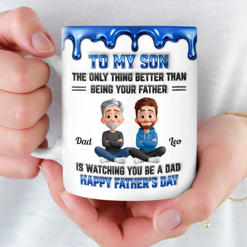 Custom 3D Inflated Effect Printed Mug - Personalized Father's day Birthday Gifts For Son, Dad, Mom - Strong Roots Strong Family