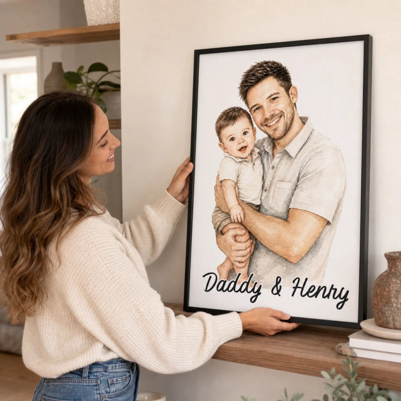 Custom Photo Vertical Poster - Personalized Father's Day Birthday Gifts For Dad, Grandpa - Always Proud To Call You Dad