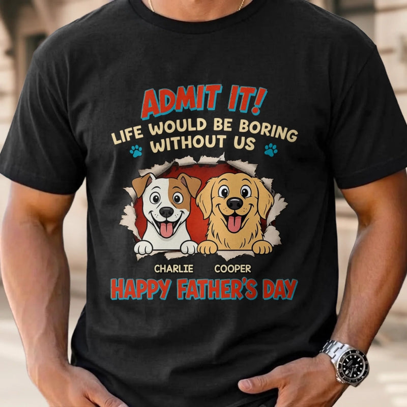 Custom Unisex T-shirt, Hoodie - Personalized Father's Day Birthday Gifts For Dog Lovers, Dog Dad - Best Dog Dad In The Pack