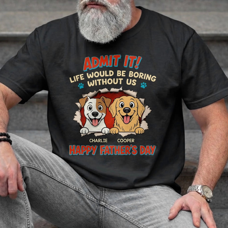 Custom Unisex T-shirt, Hoodie - Personalized Father's Day Birthday Gifts For Dog Lovers, Dog Dad - Best Dog Dad In The Pack