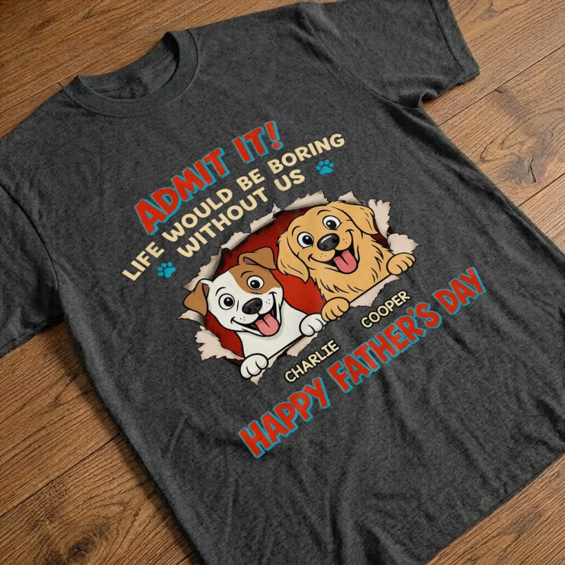 Custom Unisex T-shirt, Hoodie - Personalized Father's Day Birthday Gifts For Dog Lovers, Dog Dad - Best Dog Dad In The Pack