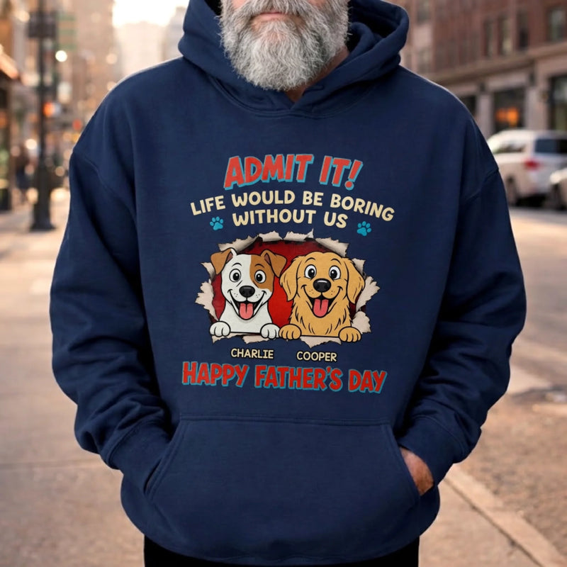 Custom Unisex T-shirt, Hoodie - Personalized Father's Day Birthday Gifts For Dog Lovers, Dog Dad - Best Dog Dad In The Pack