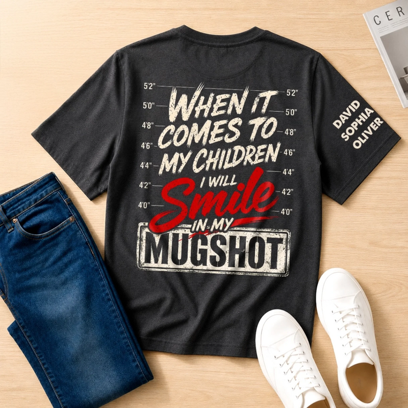 Custom Back Printed Shirt - Personalized Father's Day Birthday Gifts For Dad, Grandpa - Dad’s Love Lasts Forever