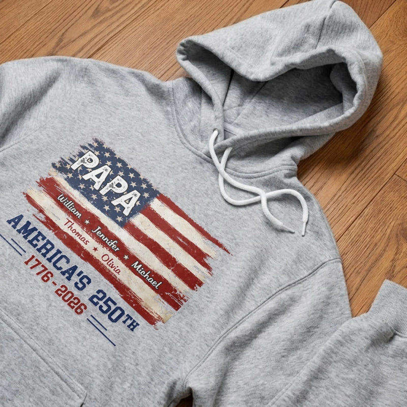 Custom T-shirt, Hoodie - Personalized America 250th Anniversary Birthday Gifts For Dad, Grandpa - Built On Freedom