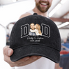 Custom Photo Vintage Washed Denim Baseball Cap - Personalized Mother's Day, Father's Day Gifts For Mom, Grandma, Dad, Grandpa - Together We Have It All
