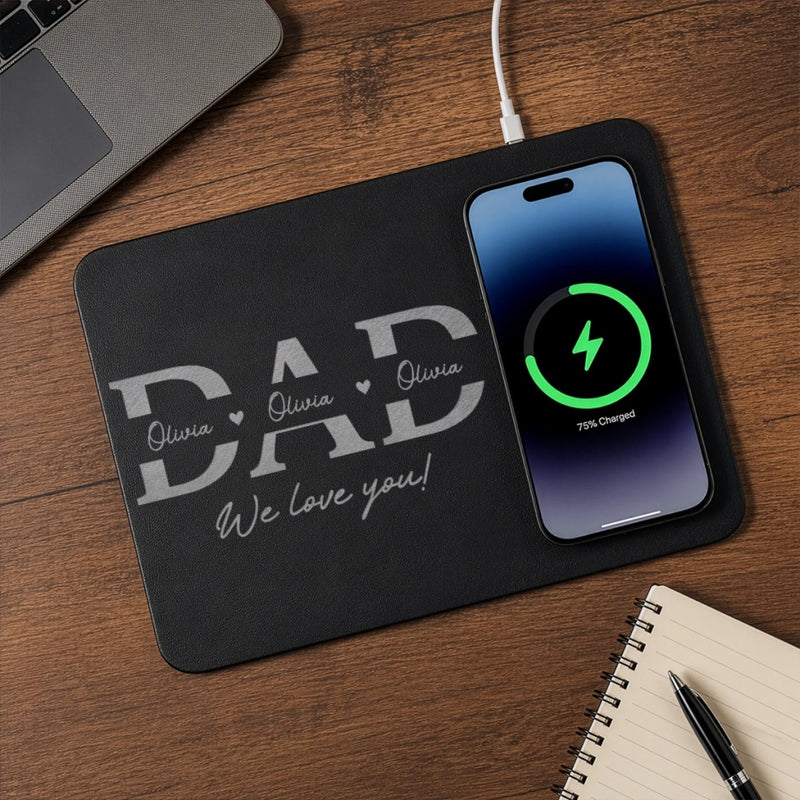 Custom Charging Mat - Personalized Father's Day Birthday Gifts For Dad, Grandpa - Strong Families Start With Dad