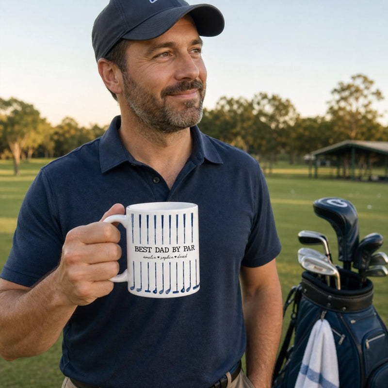 Custom Mug - Personalized Father's Day Birthday Golf Gifts For Dad, Grandpa - Golf More Worry Less