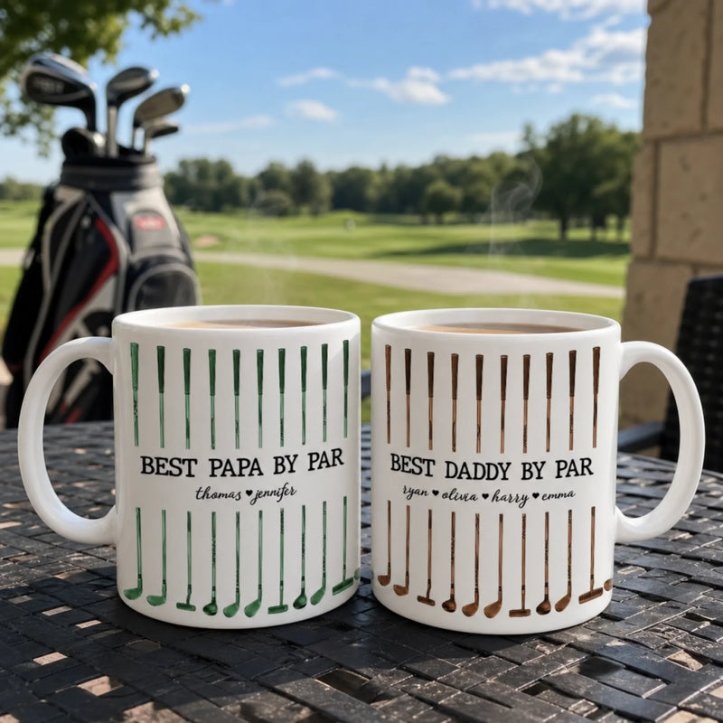Custom Mug - Personalized Father's Day Birthday Golf Gifts For Dad, Grandpa - Golf More Worry Less