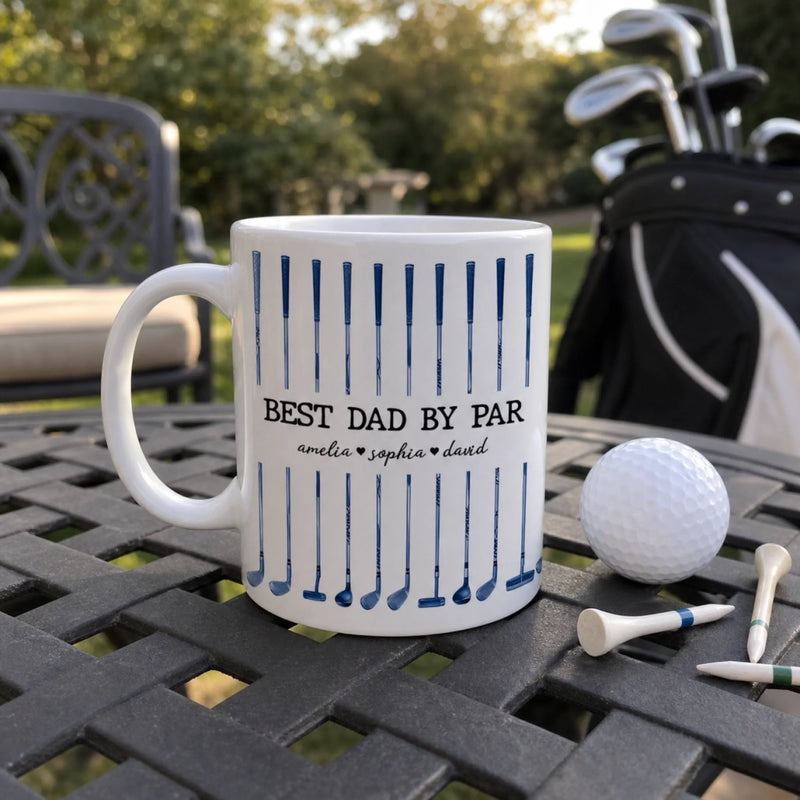 Custom Mug - Personalized Father's Day Birthday Golf Gifts For Dad, Grandpa - Golf More Worry Less