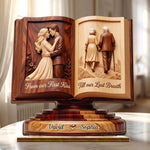 Custom 2-Layered Wooden Plaque - Personalized Anniversary Wedding Gifts For Husband And Wife, Him And Her - From Start To Forever