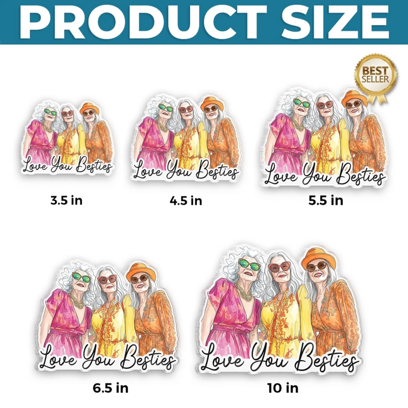 Custom Photo Acrylic Fridge Magnet - Personalized Best Friend Birthday Gifts For Women, Besties, Sisters, BFF - Friends Forever, No Matter What