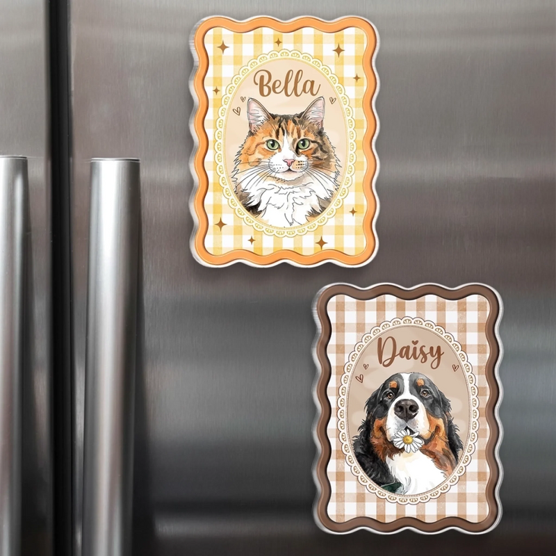 Custom Photo Acrylic Fridge Magnet - Personalized Birthday Gifts For Dog Cat Lovers, Dog Dad And Mom, Cat Owners - Furry Friend, Infinite Joy