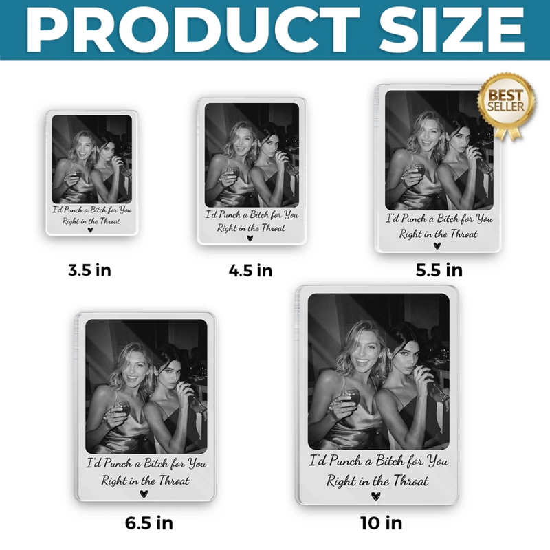 Custom Photo Acrylic Fridge Magnet - Personalized Best Friend Birthday Gifts For Women, Besties, Sisters, BFF - Soul Sisters Forever