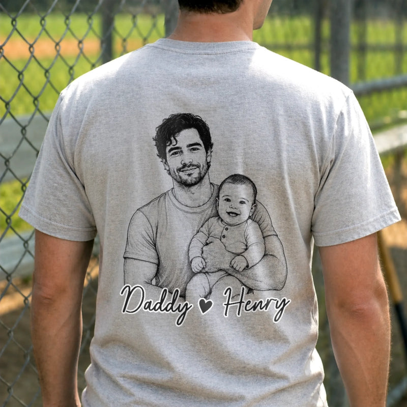 Custom Photo T-shirt - Personalized Father's Day, Baby Shower, Gender Reveal Gifts For New Moms, New Dads, New Parents - Rookie Dad, Pro Cuddler