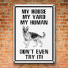 Custom Photo Home Decor Metal Sign - Personalized  Birthday Gifts For Dog Cat Lovers, Dog Dad And Mom, Cat Owners - Home Sweet Fortress