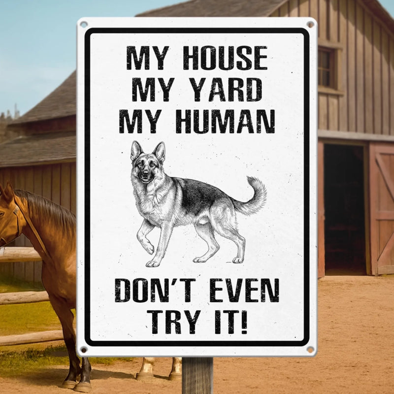 Custom Photo Home Decor Metal Sign - Personalized  Birthday Gifts For Dog Cat Lovers, Dog Dad And Mom, Cat Owners - Home Sweet Fortress