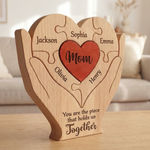Custom You Are the Piece That Holds Us Together Mother's Day Gifts - Personalized Wooden Art Puzzle