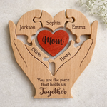 Custom You Are the Piece That Holds Us Together Mother's Day Gifts - Personalized Wooden Art Puzzle