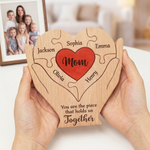 Custom You Are the Piece That Holds Us Together Mother's Day Gifts - Personalized Wooden Art Puzzle