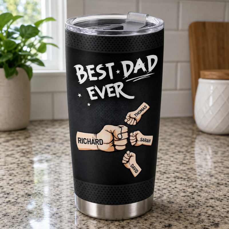 Custom Tumbler - Personalized Father's Day Birthday Gifts For Dad, Grandpa - Best Dad Ever Daily