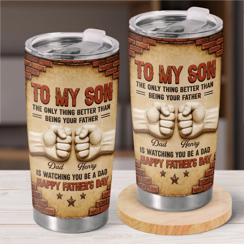 Custom Tumbler - Personalized Father's Day Birthday Gifts For Son - My Son My Forever Pride