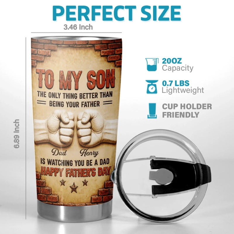 Custom Tumbler - Personalized Father's Day Birthday Gifts For Son - My Son My Forever Pride
