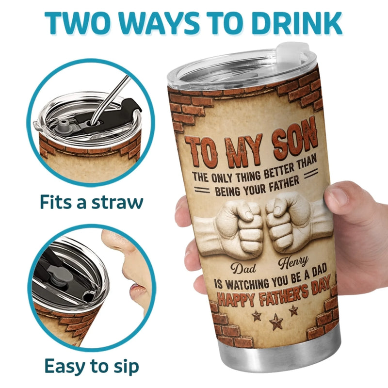 Custom Tumbler - Personalized Father's Day Birthday Gifts For Son - My Son My Forever Pride