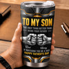 Custom Tumbler - Personalized Father's Day Birthday Gifts For Son - Strong Kind And Brave Always