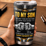 Custom Tumbler - Personalized Father's Day Birthday Gifts For Son - Strong Kind And Brave Always