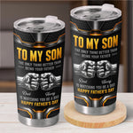 Custom Tumbler - Personalized Father's Day Birthday Gifts For Son - Strong Kind And Brave Always
