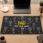 Custom Desk Mat -  Personalized Father's Day Birthday Gifts For Dad, Grandpa - Daddy’s Desk, Filled With Love