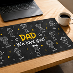 Custom Desk Mat -  Personalized Father's Day Birthday Gifts For Dad, Grandpa - Daddy’s Desk, Filled With Love