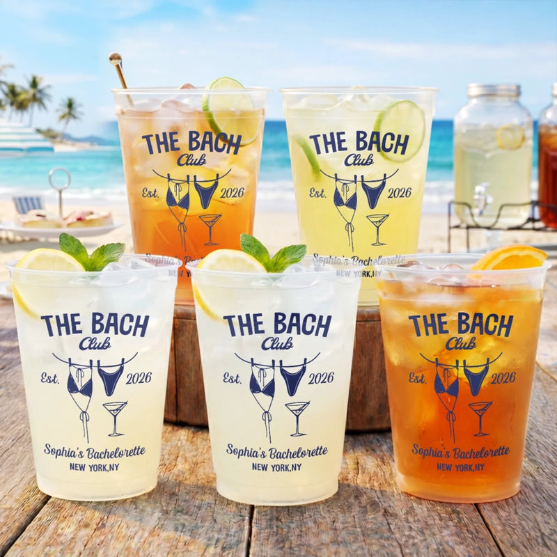 Custom Party Cups - Personalized Summer Vacation And Travel Gifts For Best Friends, Family - Palm Trees, Ocean Breeze
