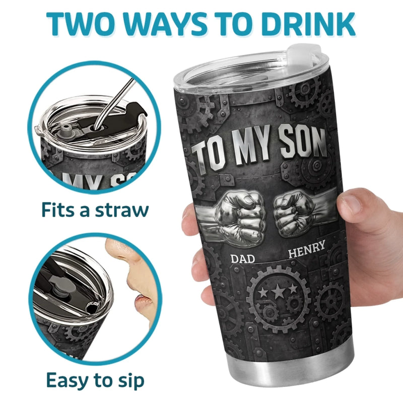 Custom Tumbler - Personalized Father's Day Birthday Gifts For Son - Love You More Every Day