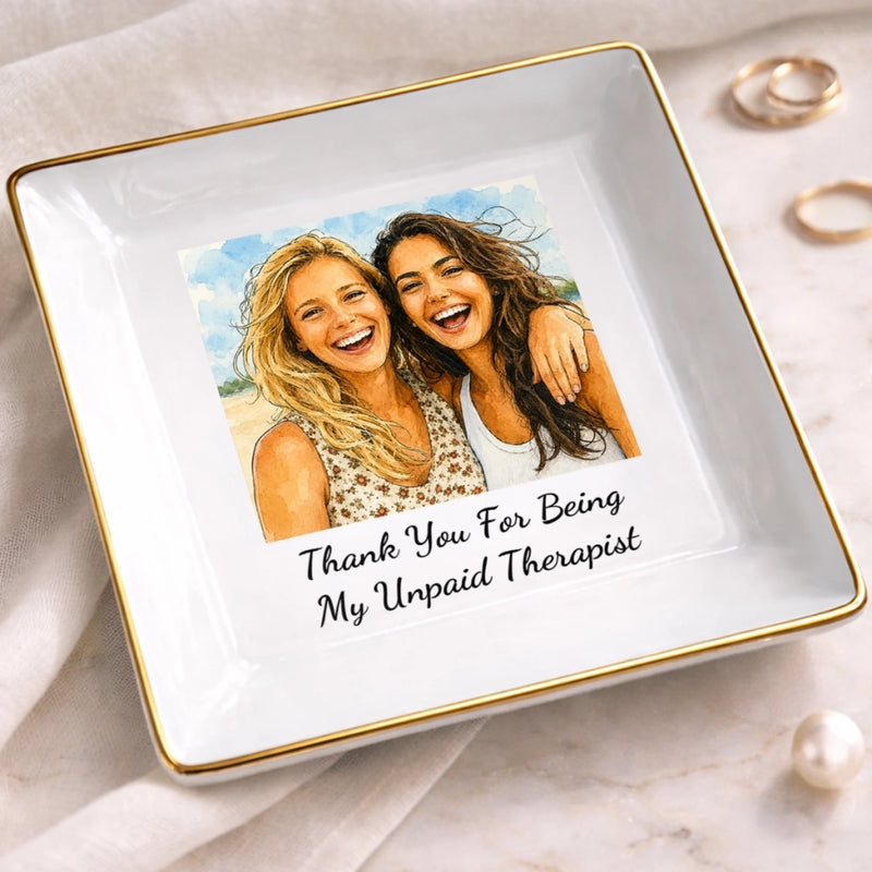 Custom Photo Jewelry Dish - Personalized Best Friend Birthday Gifts For Women, Besties, Sisters, BFF - Ride Or Die Squad