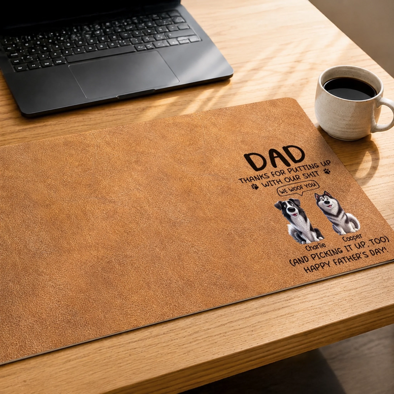 Custom Desk Mat - Personalized Father's Day Gifts For Dog Cat Lovers, Dog Dad And Mom, Cat Owners - Pet Hair Everywhere