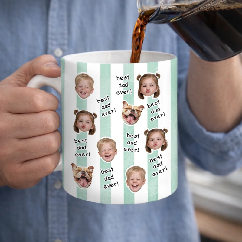 Custom Photo Mug - Personalized Father's Day Birthday Gifts For Dad, Grandpa - Fueled By Family Love