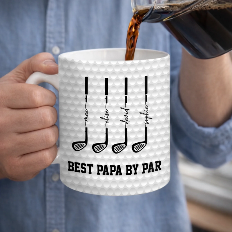 Custom 3D Inflated Effect Printed Mug - Personalized Father's Day Birthday Golf Gifts For Dad, Grandpa - Don’t Touch My Clubs