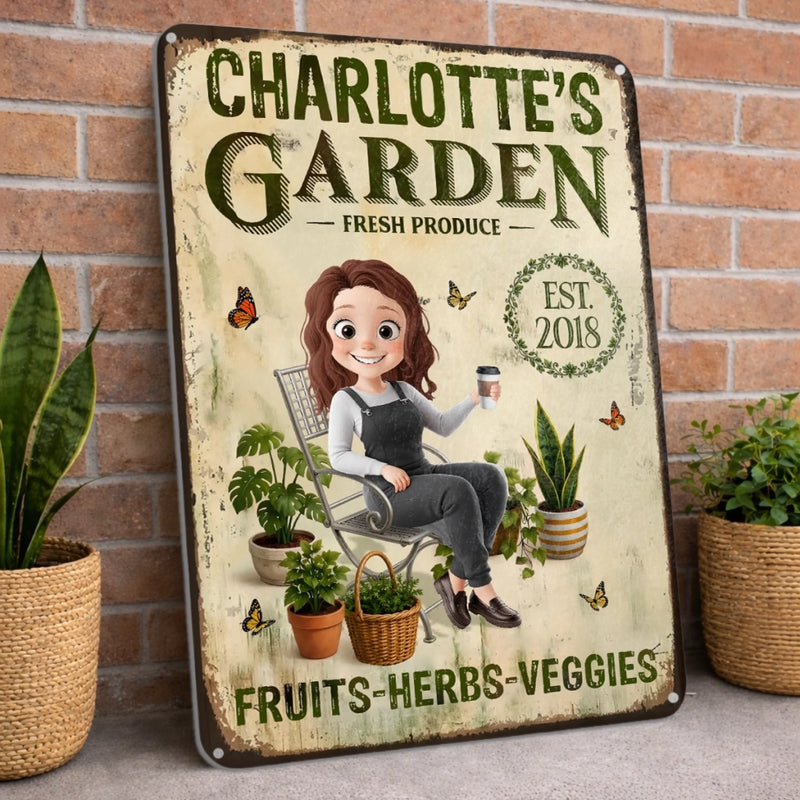 Custom Home Decor Metal Sign - Personalized  Birthday Garden Gifts For Gardeners - My Little Green Paradise