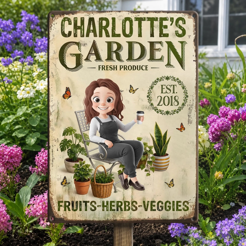 Custom Home Decor Metal Sign - Personalized  Birthday Garden Gifts For Gardeners - My Little Green Paradise