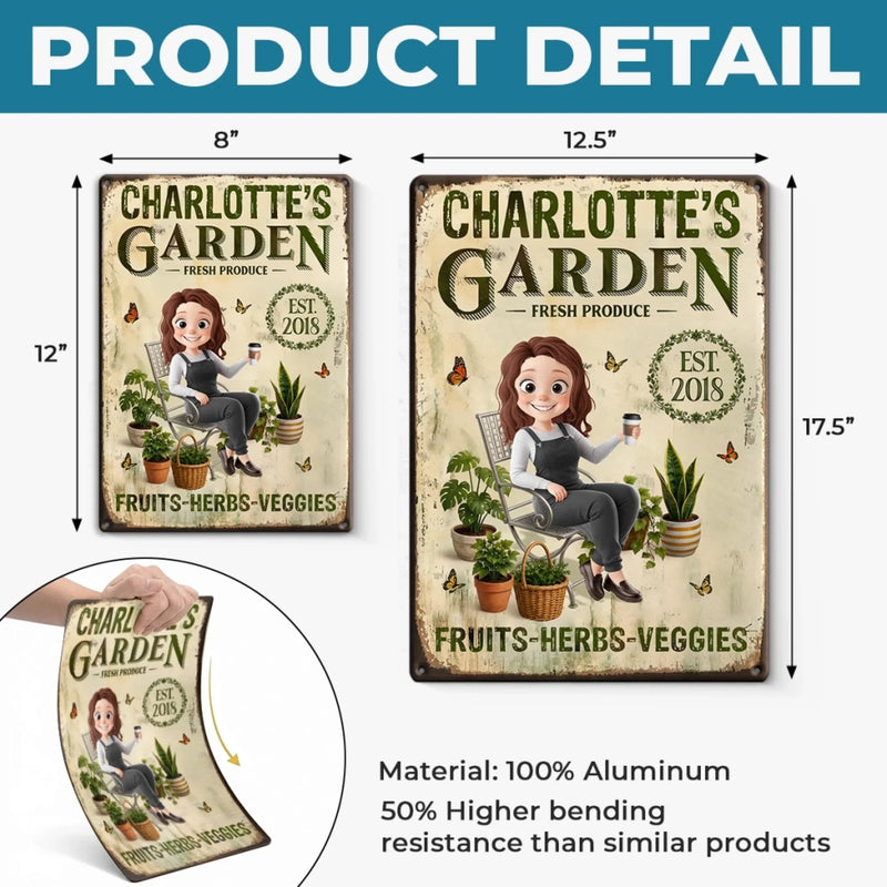 Custom Home Decor Metal Sign - Personalized  Birthday Garden Gifts For Gardeners - My Little Green Paradise