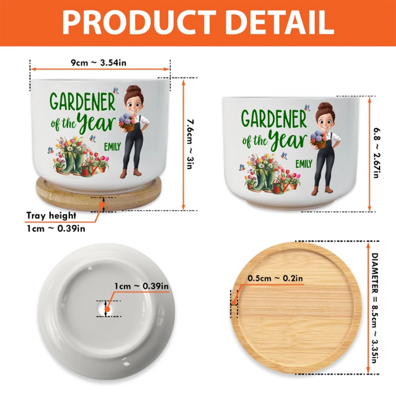 Custom Home Decor Ceramic Plant Pot - Personalized Birthday Garden Gifts For Gardeners - Born To Garden