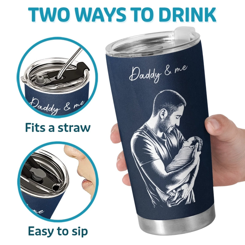 Custom Photo Tumbler - Personalized Father's Day Birthday Gifts For Dad, Grandpa - Winning Like a Legend
