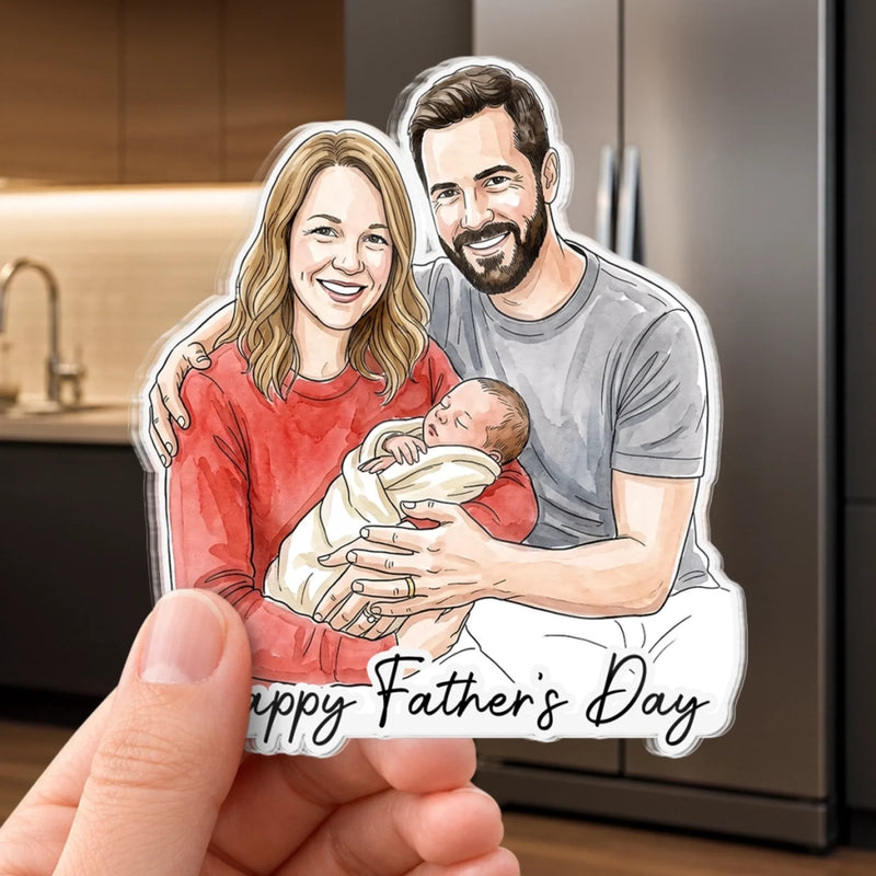 Custom Photo Acrylic Fridge Magnet - Personalized Birthday Gifts For Dog Cat Lovers, Dog Dad And Mom, Cat Owners - My Heart Has Paws