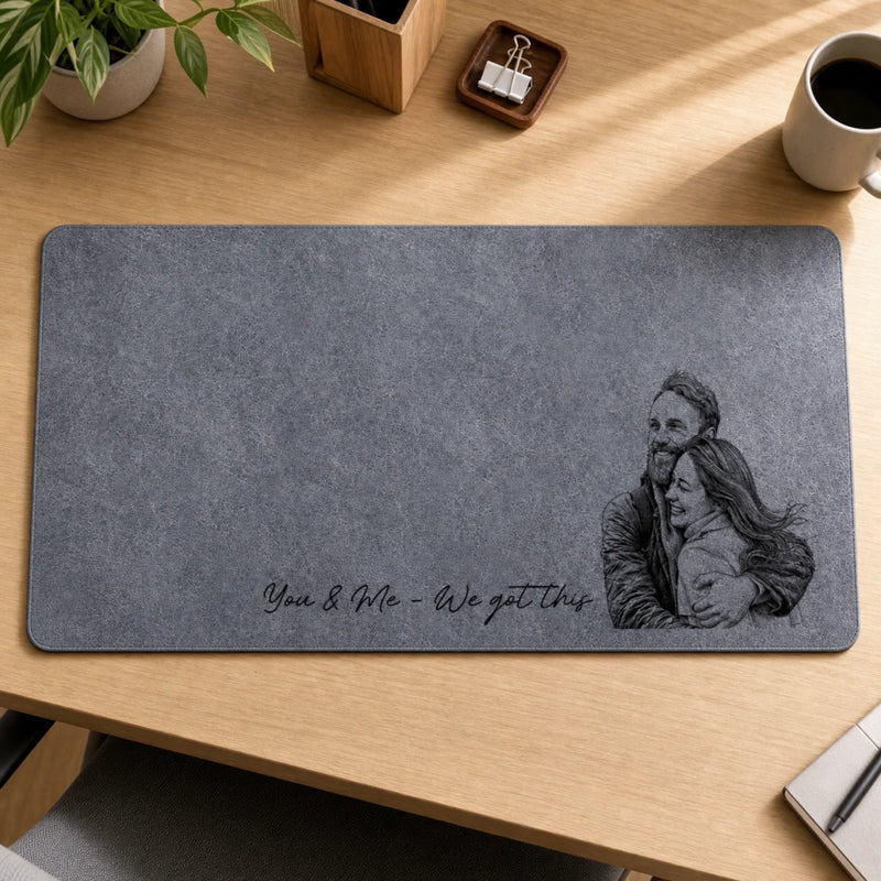 Custom Photo Desk Mat -  Personalized Anniversary Wedding Gifts For Husband And Wife, Him And Her - A Daily Dose Of Us