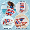 Custom Beach Towel - Personalized America 250th Anniversary, Summer Vacation And Travel Gifts For Best Friends, Family - Stars Stripes Sunshine